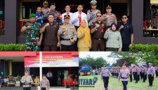 foto istimewa : Kapolresta banggai Kombes Pol Hendri Yulainto.S.I.K.M.H saat Pimpin Apel Kesiapsiagaan Karhutla dan perikanan Barisan 