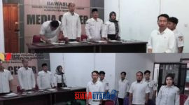 foto istimewa : Ketua Bersama Komisioner Bawaslu Banggai Ikut Zoom bersama bawaslu Provinsi sulteng 