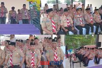 foto istimewa : Bupati Banggai Ir.H.Amirudin.SP.MP.MM saat Bacakan Sambutan Ketua Kwartir Nasional Gerakan Pramuka