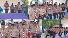 foto istimewa : Bupati Banggai Ir.H.Amirudin.SP.MP.MM  saat Bacakan Sambutan Ketua Kwartir Nasional Gerakan Pramuka