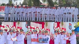foto istimewa : Camat Bambang I.P Abdullah.S.Pd.MM serahkan piagam pada kepala desa yang lunas Pajak secara simbolis ke 18 desa se-kecamatan toili barat 