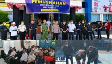 foto istimewa : Kepala KUPP Kls II Luwuk Hasfar Hadiri Pemisnahan Barang Bukti Rokok ilegal dan minuman Beralkohol ilegal