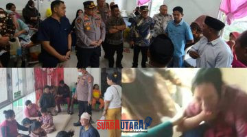 foto istimewa : Tampak Kapolres Bangkep AKBP Ronaldus Dan Kapolsek Totikum Selatan Jenguk para Siswi yang keracunan MBG
