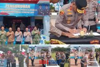 foto istimewa : Kapolda Sulteng Irjend Pol Nasri Lakukan Penyematan Tanda Bets dan Penandatangan  prasasti Polresta Banggai dan Polres Balut 