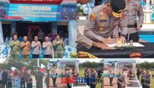 foto istimewa : Kapolda Sulteng Irjend Pol Nasri Lakukan Penyematan Tanda Bets dan Penandatangan prasasti Polresta Banggai dan Polres Balut