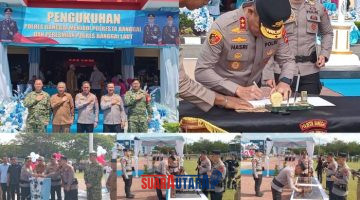 foto istimewa : Kapolda Sulteng Irjend Pol Nasri Lakukan Penyematan Tanda Bets dan Penandatangan prasasti Polresta Banggai dan Polres Balut