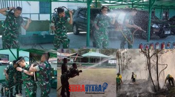 foto istimewa : Anggota kodim 1308/LB semangat ikuti Simulasi Atasi Kebakaran 