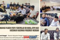 foto istimewa : Tampak Robongan Bawaslu di sambut oleh Jajaran Anggota dan sekertariat KPU Banggai di kantornya