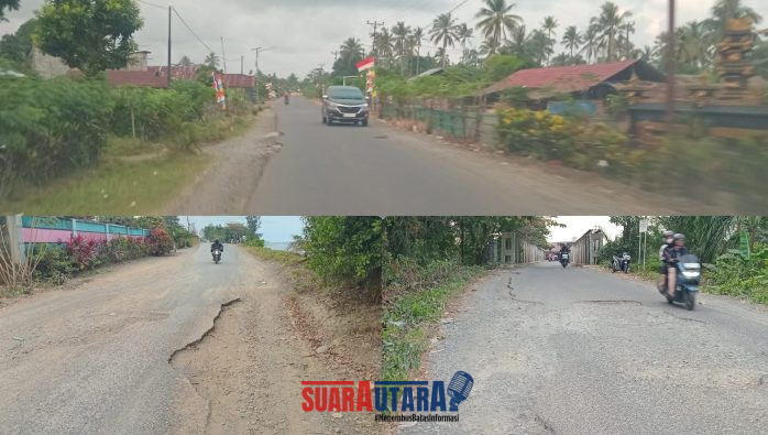 foto istimewa : Beginilah Kondisi jalan Di desa Pandanwangi dan Desa Dongin yang semakin Parah rawan kecelakaan serta penerangan jalannya.
