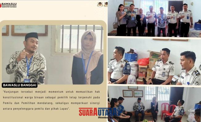 foto istimewa : Anggotan Komisioner Bawaslu Arkamulhak Dayanun, S.Pd., didampingi Nizlawati M.S. Kono, S.H., saat lakukan pembicaraan bersama jajaran lapas kls II Luwuk.