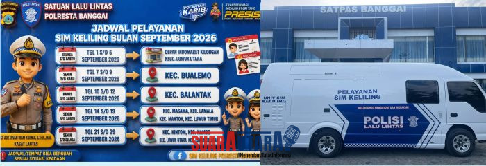 foto istimewa : Ini Jadwal Mobil Pelayanan Sim Keliling wilayah di banggai