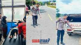 foto istimewa : Tampak anak korban lakalantas di desa dimpalon dengan barbuk mobil pic up warna putih
