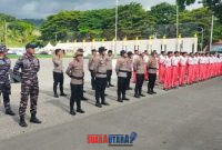 foto istimewa : Tampak Anggota polresta banggai latihan Bersama TNI dan Pasukan Paskibraka 