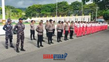 foto istimewa : Tampak Anggota polresta banggai latihan Bersama TNI dan Pasukan Paskibraka