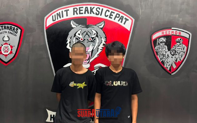 foto istimewa : Kedua Pelaku pemukulan Anak Latihan Gerak Jalan di Tangkap Tim Resmob Polresta banggai