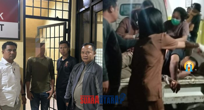 foto istimewa : HE 32 tahun Pelaku penikaman tak berkutik di amankan Anggota polsek toili.dan korban yang ditanam 