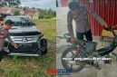 foto istimewa : Barbuk motor pertemanan tanpa plat nomor dan mobil pajero