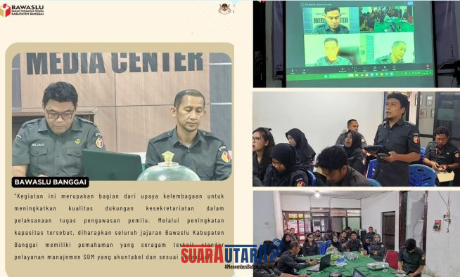 foto istimewa : Ketua Bawaslu Banggai Ridwan.SH pimpin Rapat Peningkatan Kapasitas pemilih
