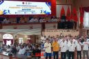 foto istimewa : Ketua Koni Banggai Ir H.Amirudin.SP.MP.MM saat Buka Rapat Koni persiapan menuju Porprov XMorowali sulteng didampingi Wabup Drs H Furqanuddi.MM bersama Sekda dan Kadispora