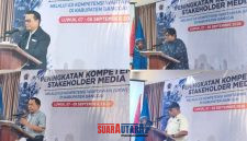 foto istimewa : Field Senior Manager JOB Tomori Sulawesi, Adrian Agung  Analisis pormalitas dan Komunikasi SKKMigas Kalsul,M.Ari Bagus Protomo,serta Mahmud Matangara, PWI Provinsi dan sekertaris PWI Banggai.