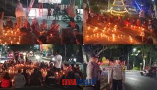 foto istimewa : 62 Personel Polresta Banggai serta Polsek Kota  Amankan Aksi Seribu Lilin Aliansi Untika Melawan