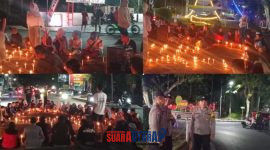 foto istimewa : 62 Personel Polresta Banggai serta Polsek Kota  Amankan Aksi Seribu Lilin Aliansi Untika Melawan