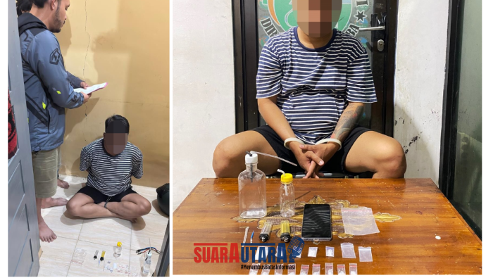 foto istimewa : Tampak Pelaku pengedar Narkoba RP alias OM 27 tahun
