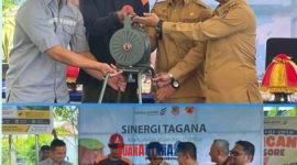 foto istimewa: Tampak Kaban BPBD Banggai H.Moh Rifai Mahiwa.SE.M.Si.Bersama Perwakilan DSLG dan Kades Uso