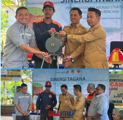 foto istimewa: Tampak Kaban BPBD Banggai H.Moh Rifai Mahiwa.SE.M.Si.Bersama Perwakilan DSLG dan Kades Uso