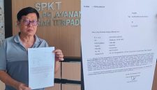 foto istimewa : Steven Lianto Saat Usai Buka Laporan penyerobotan lahan di Kelurahan maahas
