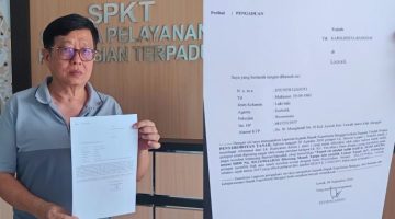 foto istimewa : Steven Lianto Saat Usai Buka Laporan penyerobotan lahan di Kelurahan  maahas 