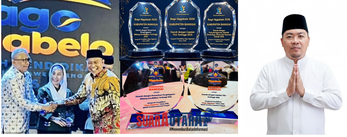foto istimewa : Wabup Banggai Drs H.Furqanuddin.MM terima langsung Tiga piagam dan Kadisdikbud Safrudin Hinelo.S.STP.M.Si, ini semua demi Pendidikan 