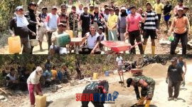 foto istimewa : Babinsa dan Warga lakukan pengecoran jalan berlubang bentuk keperdulian TNI Dan Warga 