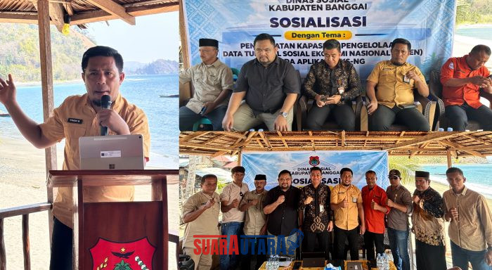 foto istimewa : Kadinsos banggai Haryadi Bola saat berikan arahan di hadapan para peresta