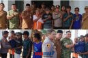 foto istimewa : Kapolsek Lamala Iptu I Wayan Sekarman.SH Bersama Camat Mantoh dan Danramil 1308-06 menyerahkan bantuan sembako pada warga masyarakat setempat