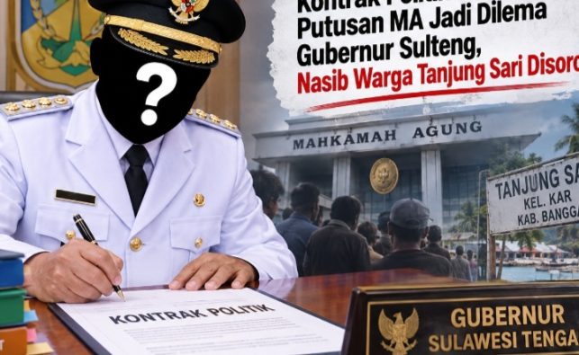 foto istimewa : Gubernur sulteng Lakukan penandatanganan tangan kontrak politik bersama warga tanjung saat kampanye politiknya