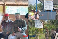 foto istimewa : Tampak Kadinsos Banggai Haryadi Bola Dengan plt camat Simpang Raya cek langsung bangunan dan Sumur guna akan dipergunakan oleh warga masyarakat