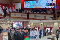 foto istimewa : Bupati Ir H Amirudin.SP.MP.MM Saat lakukan pengambilan sumpah jabatan di Saksikan d