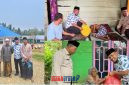 foto istimewa : Kadinsos Hariadi Bola.SH, Bersama jajarannya salurkan bantuan sembako pada warga