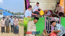 foto istimewa : Kadinsos Hariadi Bola.SH, Bersama jajarannya salurkan bantuan sembako pada warga 