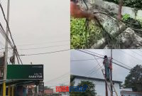 foto istimewa : Tampak banyaknya Kabel yang semberaut di dalam kota luwuk tanpa ada tindakan merapikan