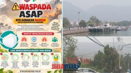foto istimewa : Tampak Brosur peringatan Dari Pemda banggai dan BPBD, Dinkes serta begini kondisi Udara kota luwuk 
