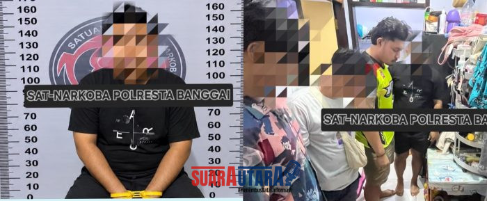 foto istimewa : Tampak Tersangka Penguna dan Pengedar di lakukan Pemeriksaan oleh Anggota polresta banggai