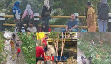 foto istimewa : Saat para jajaran kelurahan soho turun di sungai Bersihkan sampah di sepanjang bantaran suara