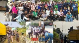 foto istimewa  : Tampak Camat dan lurah serta para anggota dan Staf ikut turun langsung pembagian 