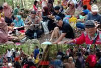 foto istimewa  : Kebersamaan Kapolsek lamala Iptu I Wayan Sukarman .SH ikut Membaur saat warga gelar Doa Adat keselamatan bersama