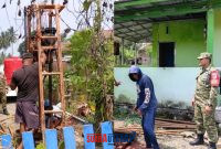 foto istimewa  : Saat Petugas Sumur Bor Lakukan pengeboran dalam rangka membantu masyarakat atasi kekeringan di desa Kayoa 