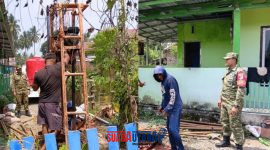 foto istimewa  : Saat Petugas Sumur Bor Lakukan pengeboran dalam rangka membantu masyarakat atasi kekeringan di desa Kayoa 