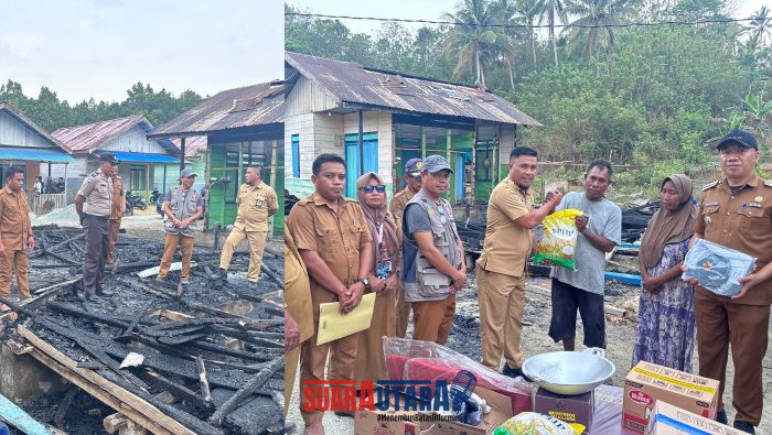 foto istimewa  : Saat Kadinsos Hariadi Bola.SH melihat langsung dan Serahkan Bantuan dari Bupati banggai bersama Tim