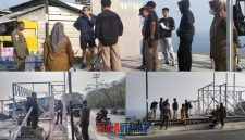 foto istimewa : Lurah Bungin Timur Nurlina Lauba Bersama Dinas PUPR serta Sat Pol.PP berikan teguran pada pemilik bangunan yang sudah hampir memakan As Jalan serta di berikan Suara SP 1.